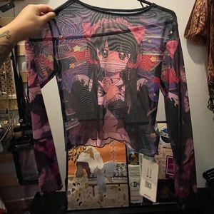 Anime mesh crop top size medium never worn